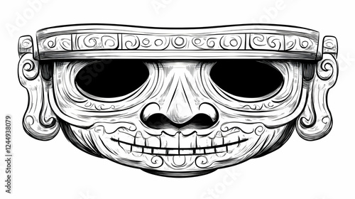 Intricate Skull Illustratio...