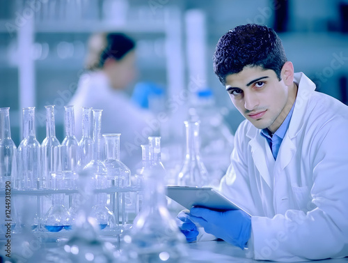 Scientist Analyzes Data on ...
