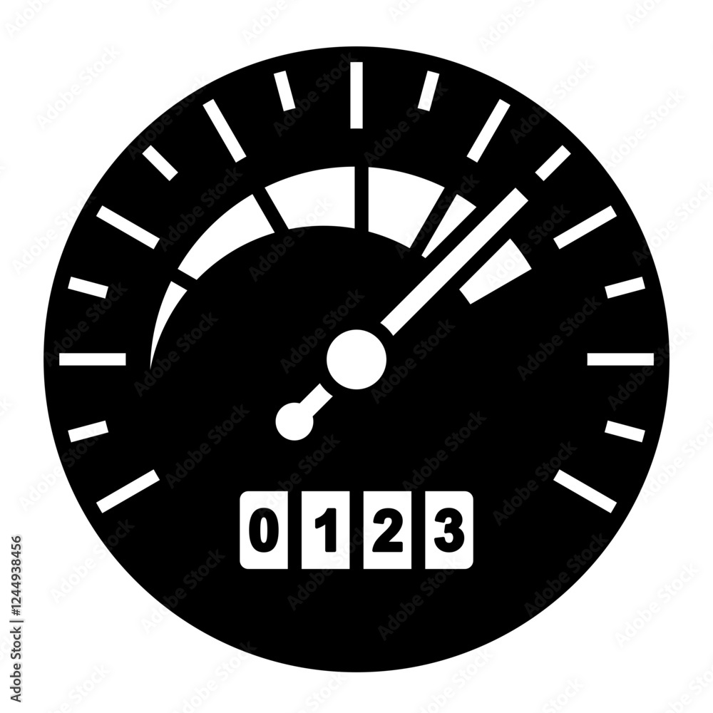 Digital speedometer glyph icon. Speed indicator vector icon. Digital speedometer glyph icon. Speed indicator vector icon.