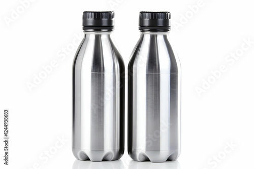 Two Shiny Metal Bottles Sta...