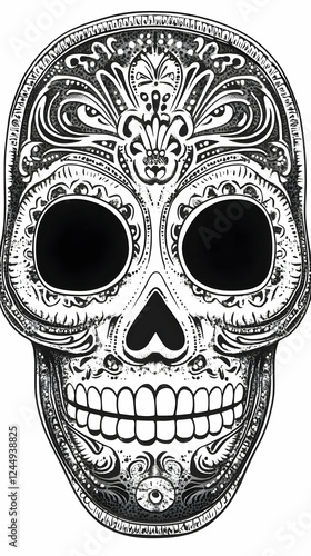 Intricate Skull Illustratio...