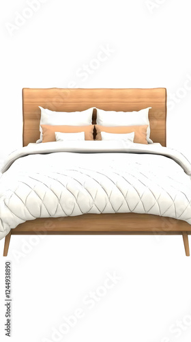 Modern Wooden Bed Frame wit...