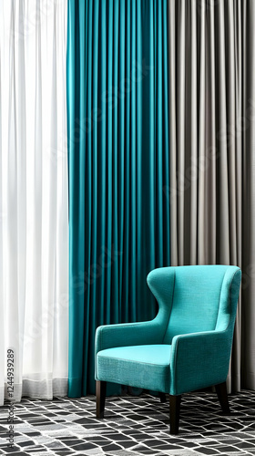 Elegant Teal Armchair by Wi...
