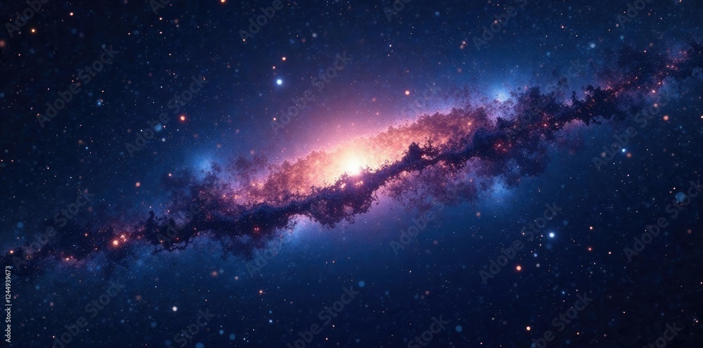Vast expanse of dark cosmic space with distant stars, stars, space Vast expanse of dark cosmic space with distant stars, stars, space