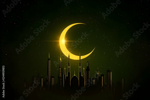 Golden Crescent Moon Shines...