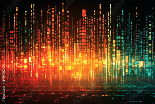 Wallpaper Mural Abstract digital technology background with vibrant colors Torontodigital.ca