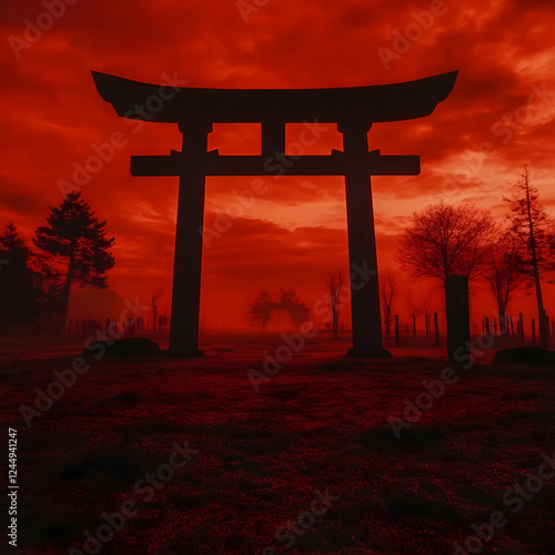 Torii Gate Stands Tall in a...