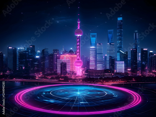 Futuristic Cityscape with N...