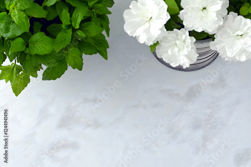Green Plant and White Flowe...