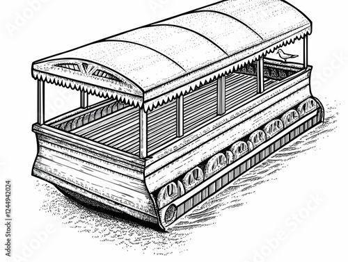 Vintage Trolley Car Illustr...
