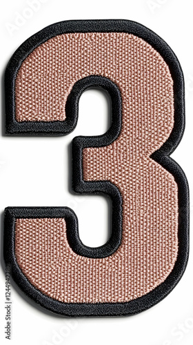 Embroidered Number Three Pa...