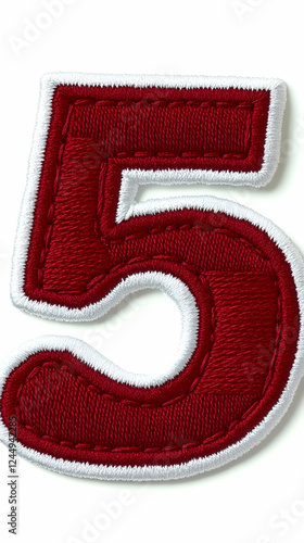 Embroidered Number Five Pat...