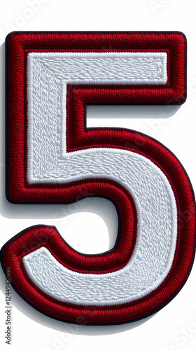 Embroidered Number Five Pat...