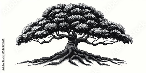 Detailed Ink Drawing of a M...