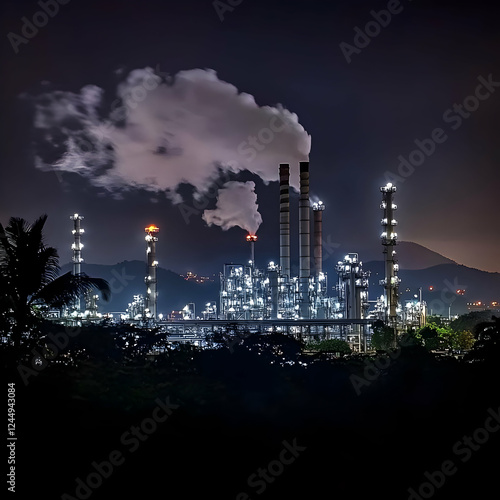 Industrial Plant Emits Smok...