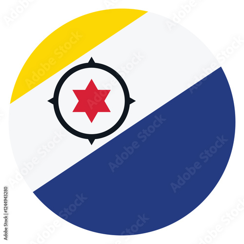 Caribisch Nederland flag. Caribisch Nederland circle flag logo icon computer vector illustration design