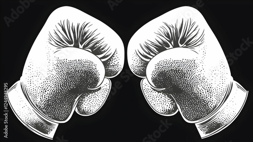 Vintage Boxing Gloves Illus...