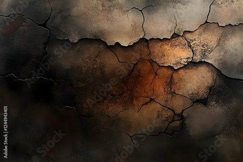 Dark Cracked Surface Textur...