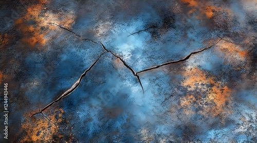 Cracked and Weathered Blue ...