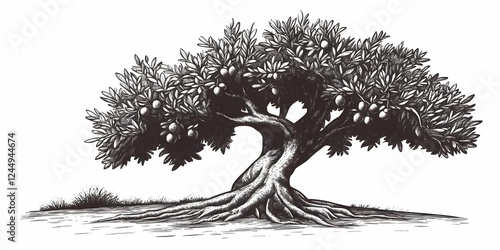 Vintage Olive Tree Illustra...