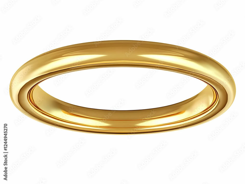 Shiny Gold Ring Isolated on White Background: A Symbol of Unity and Commitment Shiny Gold Ring Isolated on White Background: A Symbol of Unity and Commitment