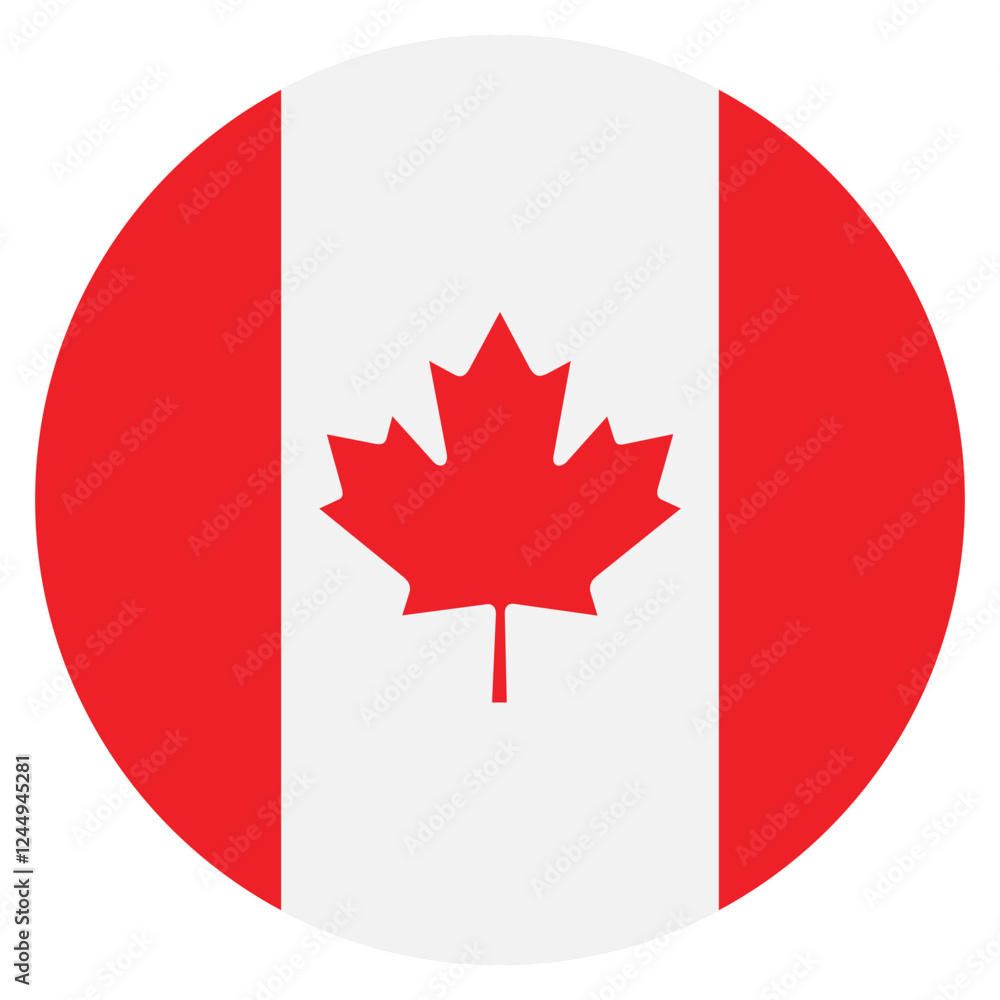 Canada flag. Canada circle flag logo icon computer vector illustration design