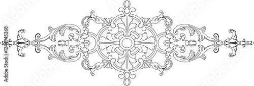 vector illustration sketch design ornament decoration pattern carving for interior classic ethnic vintage traditional