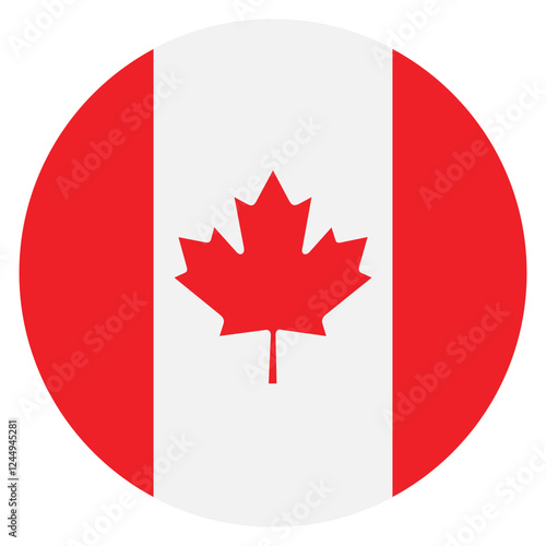 Canada flag. Canada circle flag logo icon computer vector illustration design