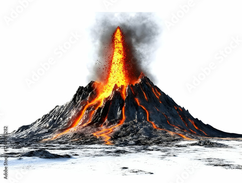 Volcano Erupts with Lava Fl...