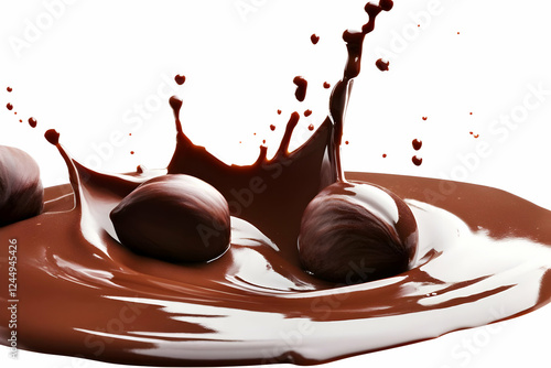 Chocolate balls splash into...
