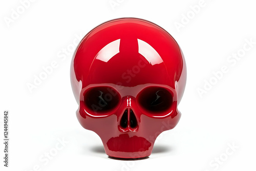Glossy Red Skull Sculpture ...