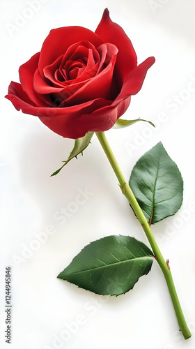 Single Red Rose Blossoms El...