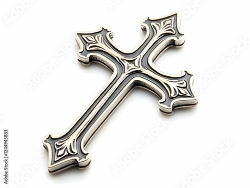 Intricate Silver Cross with...