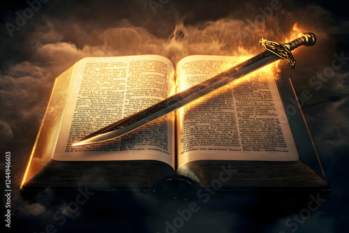 A Glowing Sword Rests on an...