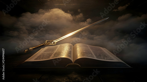 A Golden Sword Rests Above ...