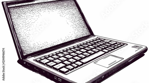 Vintage Laptop Illustration...