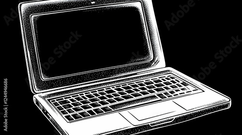 Open Laptop Illustration Di...