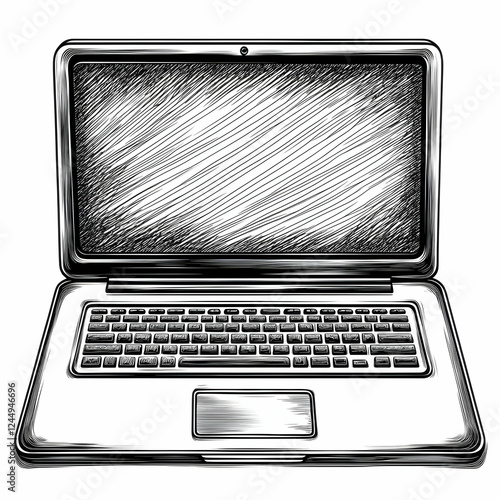 Open Laptop Shows Keyboard ...