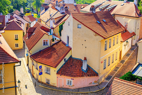 Obraz na płótnie Cityscape - view of the narrow streets of the Novy Svet ancient quarter in the Hradcany historical district, Prague, Czech Republic w salonie