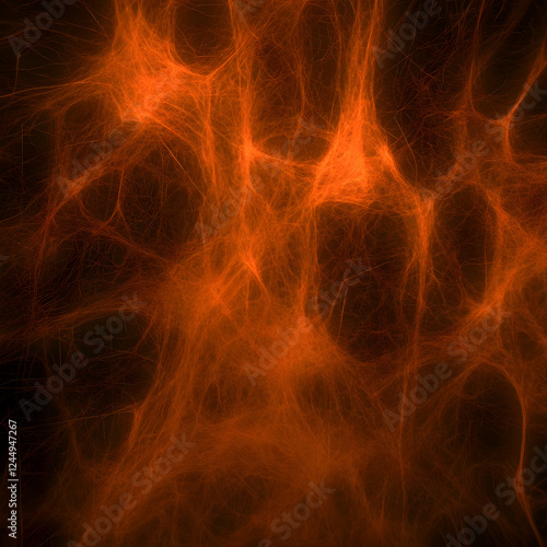 Abstract Orange Fiber Netwo...
