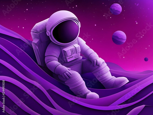 Astronaut Sits Relaxing on ...
