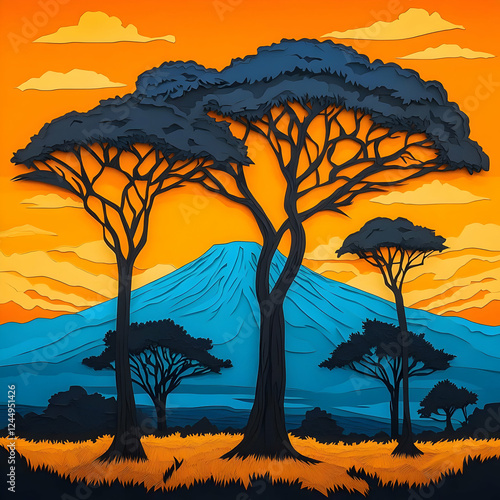 Layered Paper Cutout Landsc...