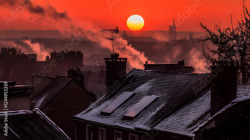 Fiery Red Sunrise Illuminat...