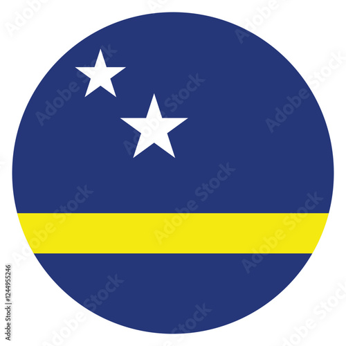 Curacao flag. Curacao circle flag logo icon computer vector illustration design