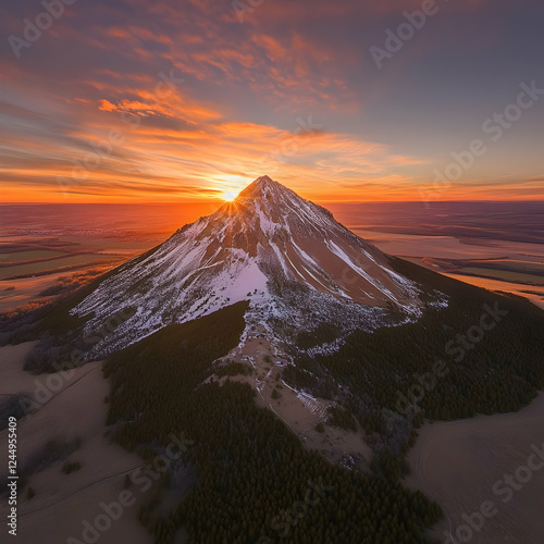 Snow-Capped Mountain Peak R...