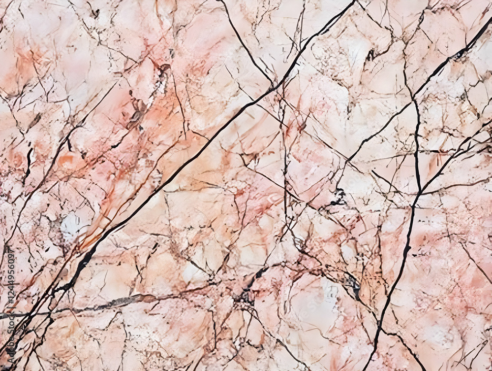 Pink Marble Texture Shows Veins and Cracks Exquisitely Across Surface in Close-up View Pink Marble Texture Shows Veins and Cracks Exquisitely Across Surface in Close-up View