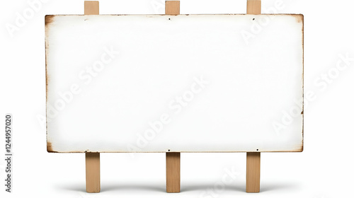 Blank White Wooden Sign wit...