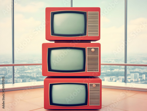 Three Retro Red Televisions...