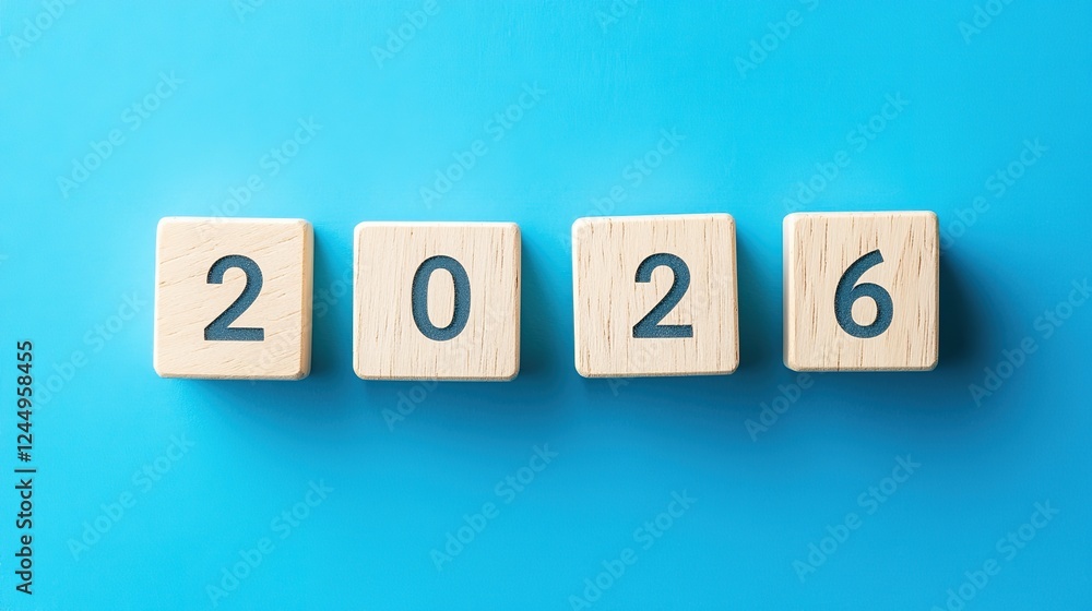 Four Large Wooden Blocks with the Words Four Large Wooden Blocks with the Words