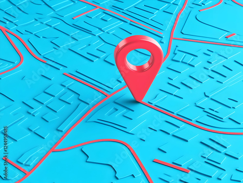 3D Location Pin Marks Spot ...